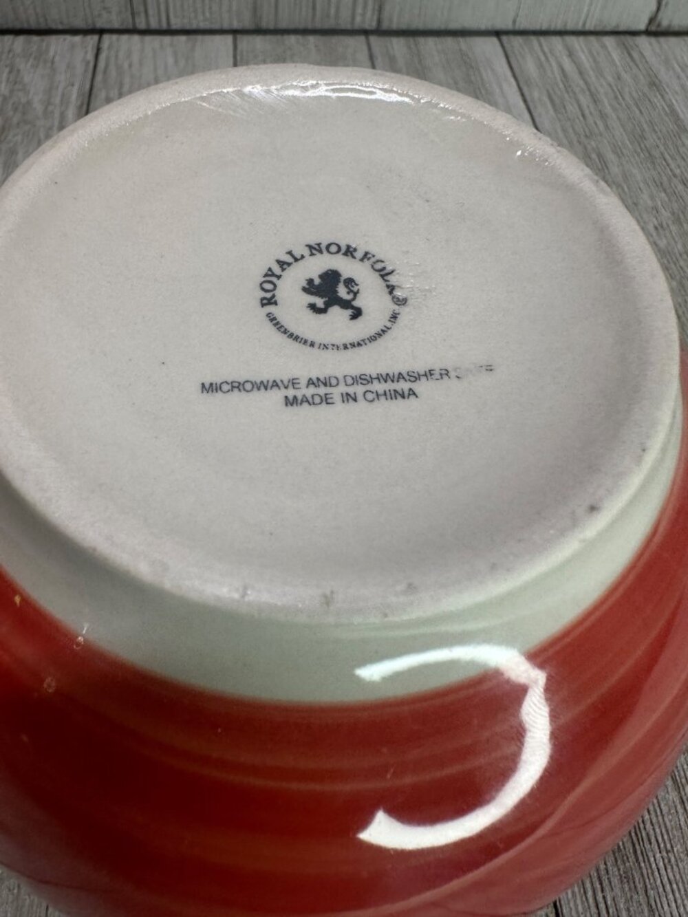 Vtg Royal Norfolk Stoneware Deep Soup Cereal Bowls Red Ceramic 5.5" DIA Set 4 - Picture 4 of 9